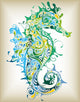 Abstract Seahorse Wall Decal