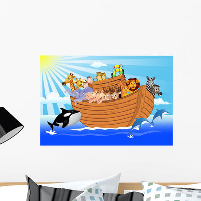 Noah Ark Wall Decal shown on a wall