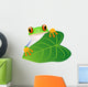 Tree Frog on a Leaf Cartoon Wall Decal