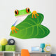 Tree Frog on a Leaf Cartoon Wall Decal