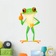 Thumbs-Up Tree Frog Cartoon Wall Decal