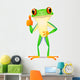 Thumbs-Up Tree Frog Cartoon Wall Decal
