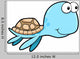 Blue Summer Sea Turtle Cartoon Wall Decal