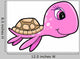 Pink Summer Sea Turtle Cartoon Wall Decal