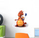 Orange Dragon With Toothbrush Wall Decal