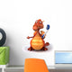 Orange Dragon With Toothbrush Wall Decal
