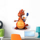 Orange Dragon With Toothbrush Wall Decal