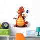 Orange Dragon With Toothbrush Wall Decal