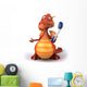 Orange Dragon With Toothbrush Wall Decal