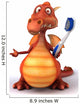 Orange Dragon With Toothbrush Wall Decal