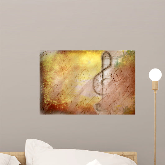 Grunge Treble Clef Musical Wall Decal