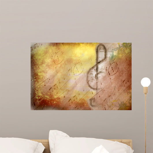 Grunge Treble Clef Musical Wall Decal