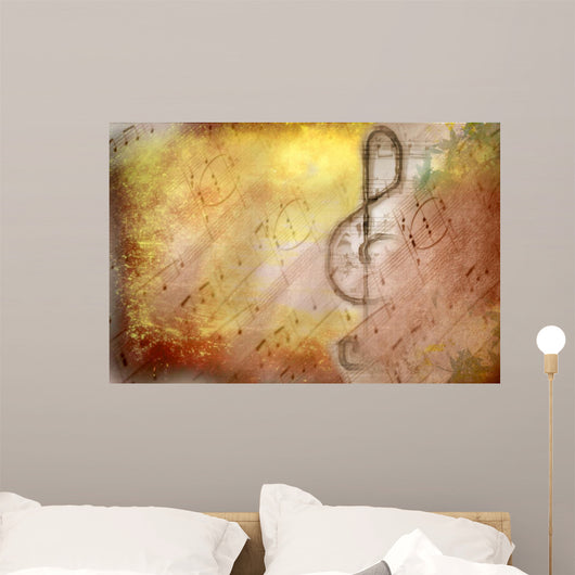 Grunge Treble Clef Musical Wall Decal