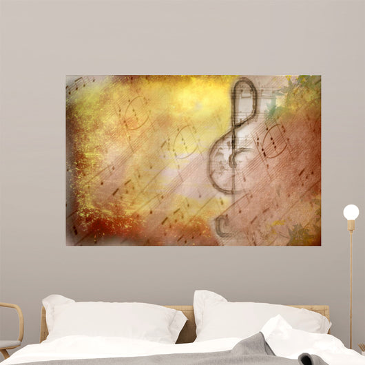 Grunge Treble Clef Musical Wall Decal