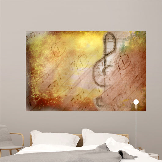 Grunge Treble Clef Musical Wall Decal