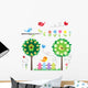 Garden Set With Birds Wall Decal