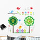 Garden Set With Birds Wall Decal