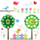 Garden Set With Birds Wall Decal