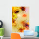 Spring Girl with Flowers Vector Wall Decal