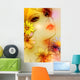 Spring Girl with Flowers Vector Wall Decal