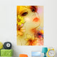 Spring Girl with Flowers Vector Wall Decal