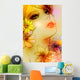 Spring Girl with Flowers Vector Wall Decal