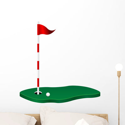 Golf Theme With Green Wall Decal shown on a wall