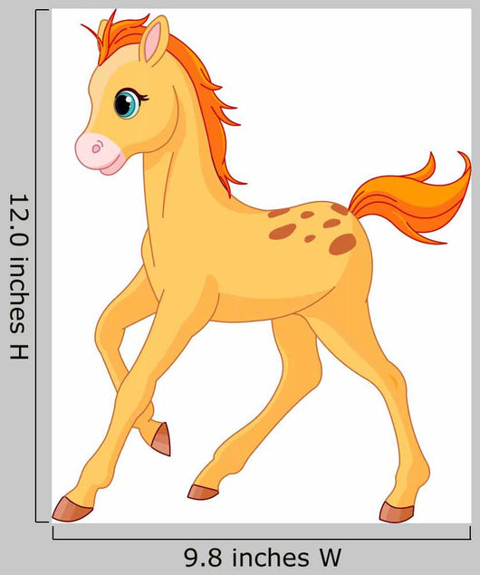 Cute Horse Foal Running Wall Decal