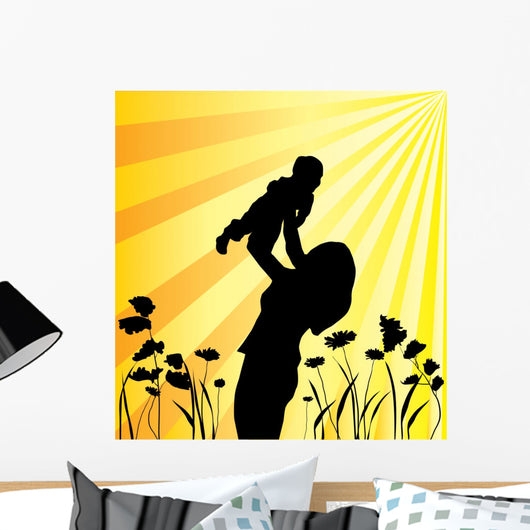 Vector Mother And Child Wall Decal