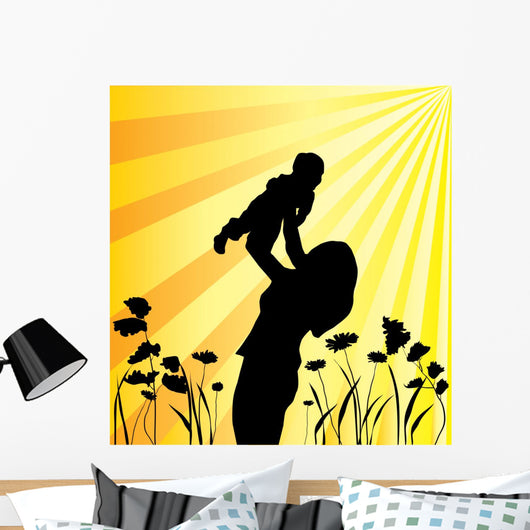 Vector Mother And Child Wall Decal