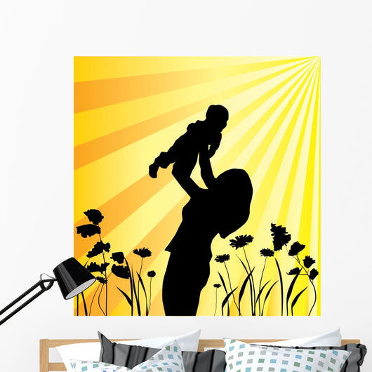 Vector Mother And Child Wall Decal