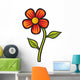 Orange Flower Illustration Wall Decal