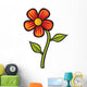Orange Flower Illustration Wall Decal