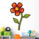 Orange Flower Illustration Wall Decal