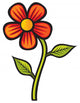 Orange Flower Illustration Wall Decal