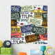 Retro License Plates Wall Decal