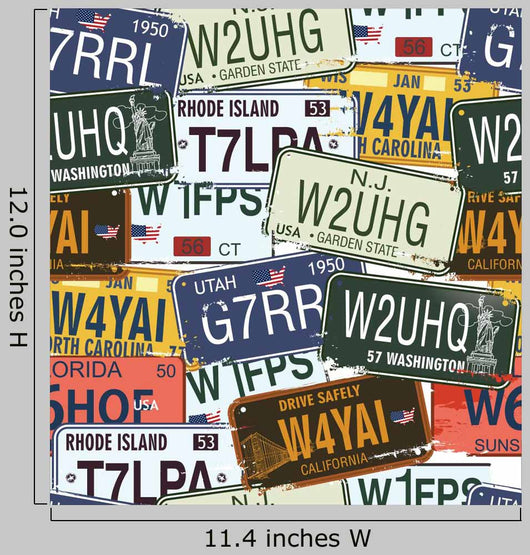 Retro License Plates Wall Decal