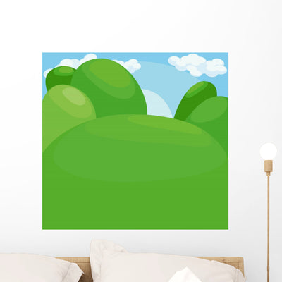 Sky Hill Wall Decal shown on a wall