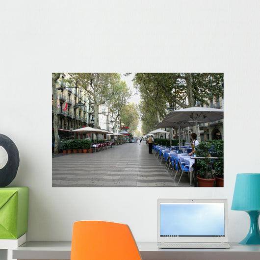 Rambla Street Morning Barcelona Wall Decal