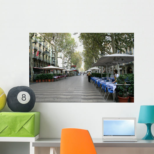 Rambla Street Morning Barcelona Wall Decal