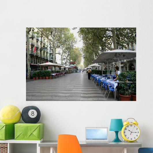 Rambla Street Morning Barcelona Wall Decal