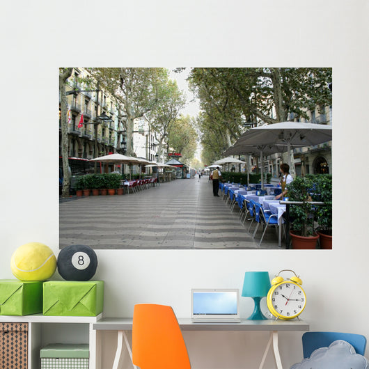 Rambla Street Morning Barcelona Wall Decal