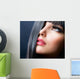 Brunette Makeup Model Left Side Close-Up Wall Decal