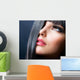 Brunette Makeup Model Left Side Close-Up Wall Decal