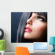 Brunette Makeup Model Left Side Close-Up Wall Decal