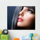 Brunette Makeup Model Left Side Close-Up Wall Decal