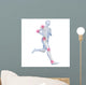 Running Man with Highlighted Joints - White Wall Decal