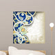 Abstract Blue Floral Scroll Wall Decal