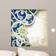 Abstract Blue Floral Scroll Wall Decal