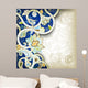 Abstract Blue Floral Scroll Wall Decal
